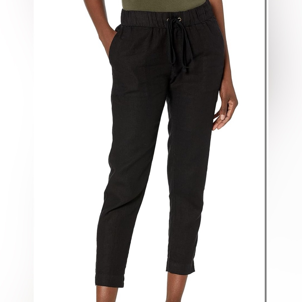 Enza Costa black linen easy pant